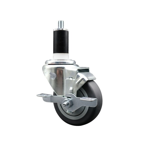 3.5'' Thermoplastic Rubber Swivel 1-3/8'' Expanding Stem Caster with Brake
